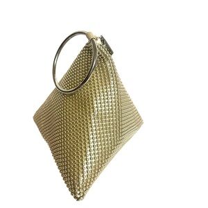 Gunne Sax by Jessica McClintock‎ Gold Beaded Pyramid Wristlet Bag